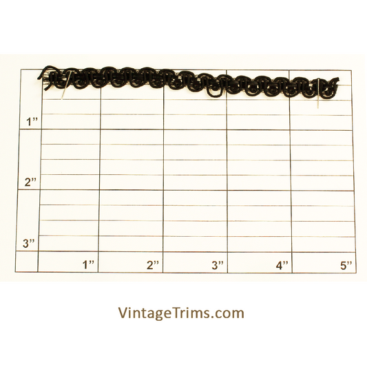 Scroll Braid w/Inset 3/8" (Per Yard) Black