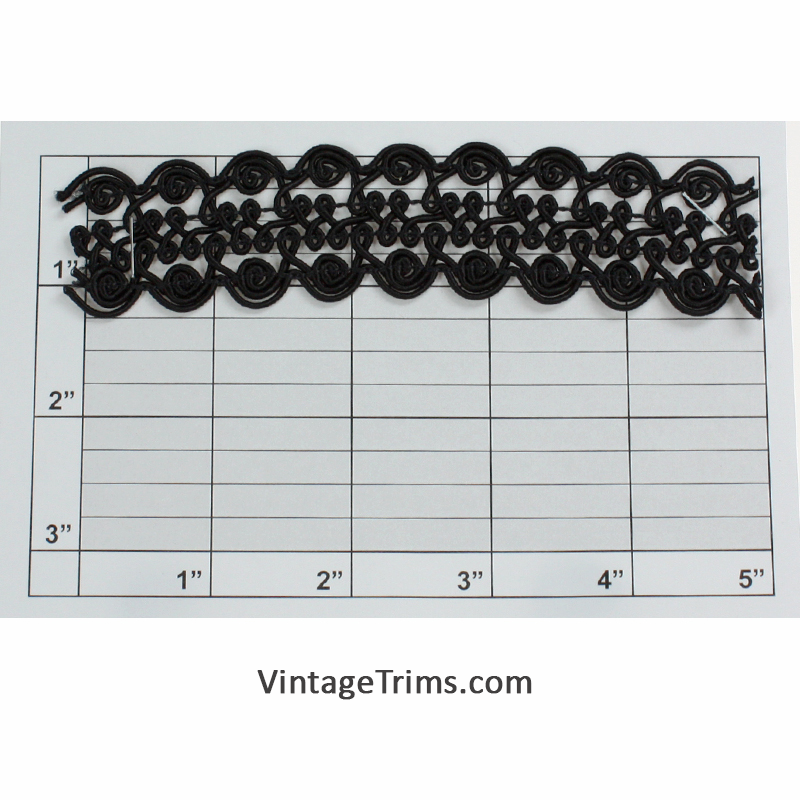 Scroll Braid 1-1/4" (Per Yard) Black