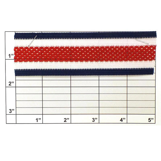 Striped Mesh Center Knit Braid 1-1/2" - 11 Colorways