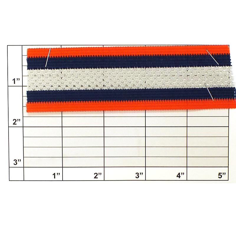 Striped Mesh Center Knit Braid 1-1/2" - 11 Colorways