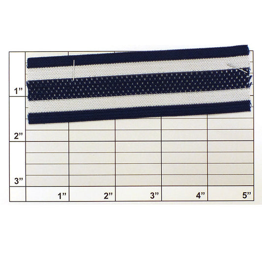 Striped Mesh Center Elastic Knit Braid 1-1/2" (Per Yard) 2 Colors