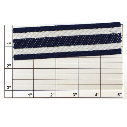 Striped Mesh Center Elastic Knit Braid 1-1/2" (Per Yard) 2 Colors