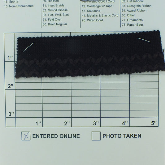Flat Piping w/ Tape 5/8" (Per Yard) Black/Cocoa