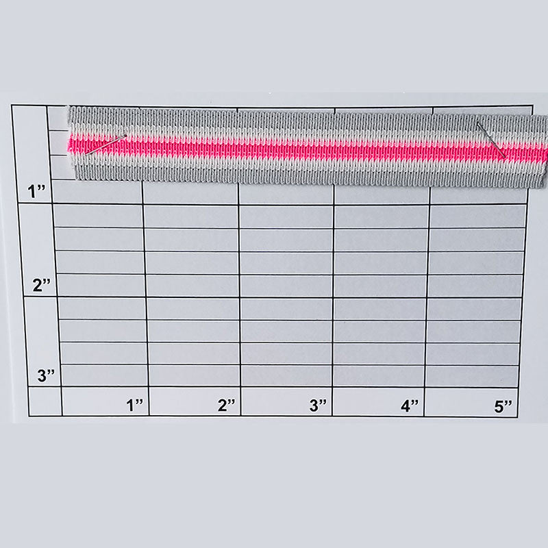 Elastic 3/4" (Per Yard) Gray/White/Pink