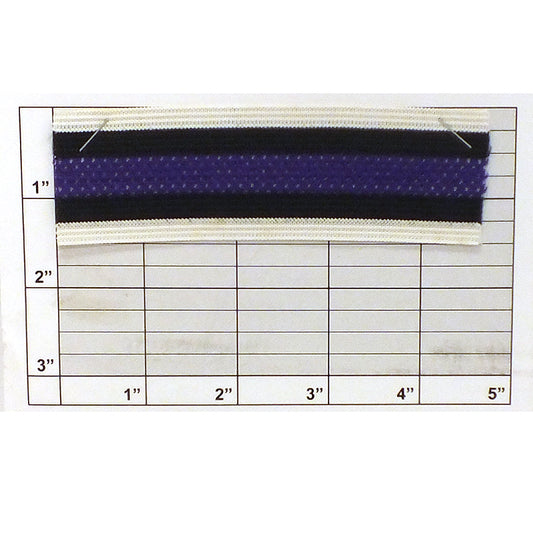 Striped Mesh Center Elastic Knit Braid 1-1/2"