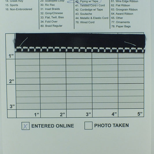 Flat Piping w/ Tape 3/16" (Per Yard) 2 Colors