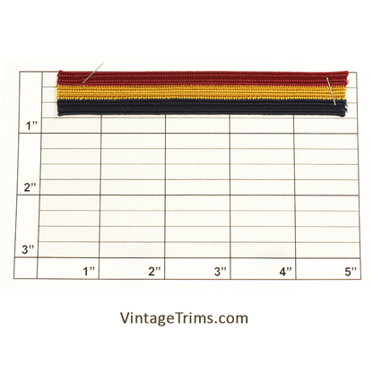 Horizontal Stripe Braid 3/4" (Per Yard) 3 Colors