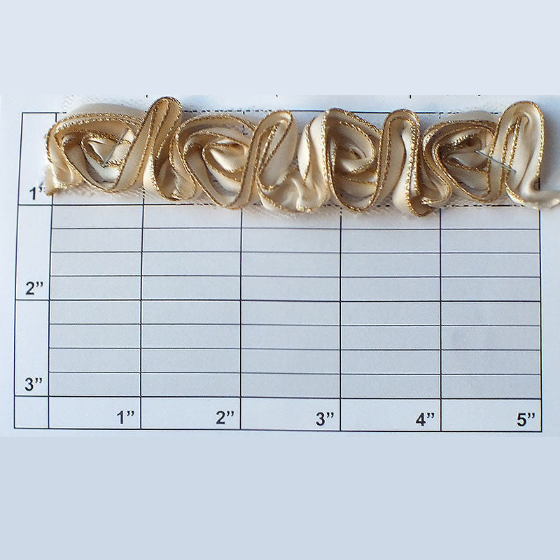 Continuous Rose 1-1/8" (10 Foot Roll) Ivory/Gold