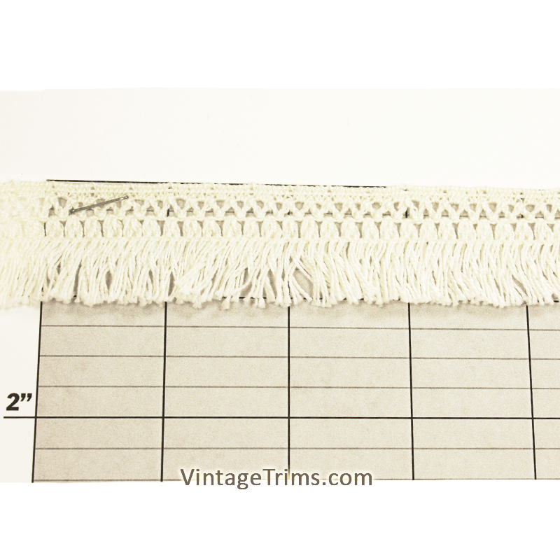 White Decorative Brush Fringe 1"