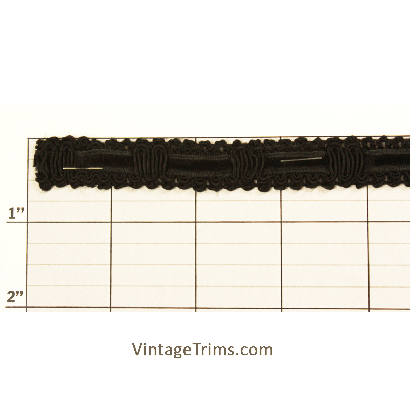 Velvet Inset Rayon Braid 1/2"