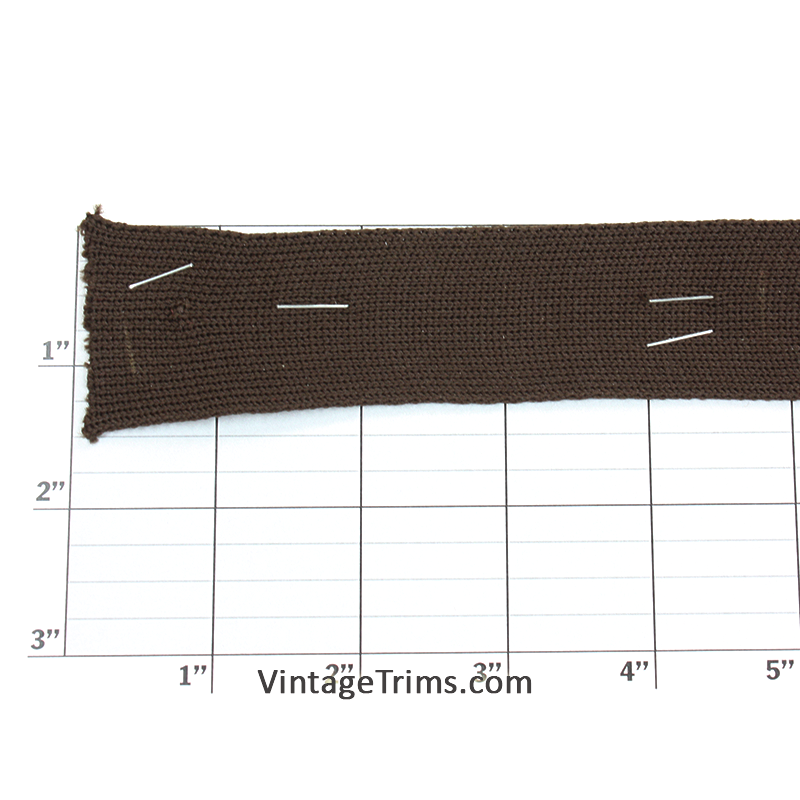 Knit Flat Braid Fabric Trim 1-1/4" Brown