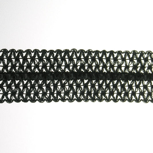 1 1/2&quot; Braid- Ribbon Inset Fabric Trim