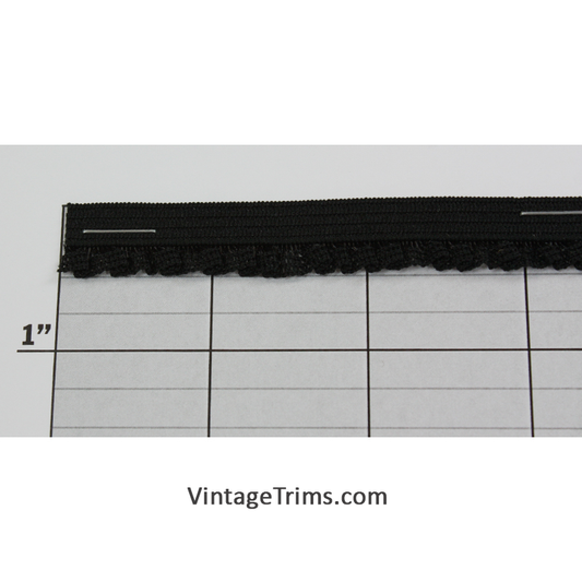 Ruffled Lingerie Elastic 1/2" (288 Yard Roll) Black