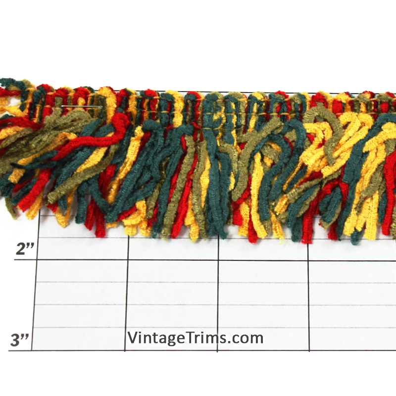 Versaille Multicolor Rayon Chenille Fringe 1-3/4" (Per Yard) 28 Colors