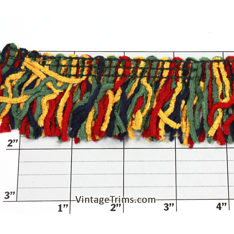 Versaille Multicolor Rayon Chenille Fringe 1-3/4" (Per Yard) 28 Colors