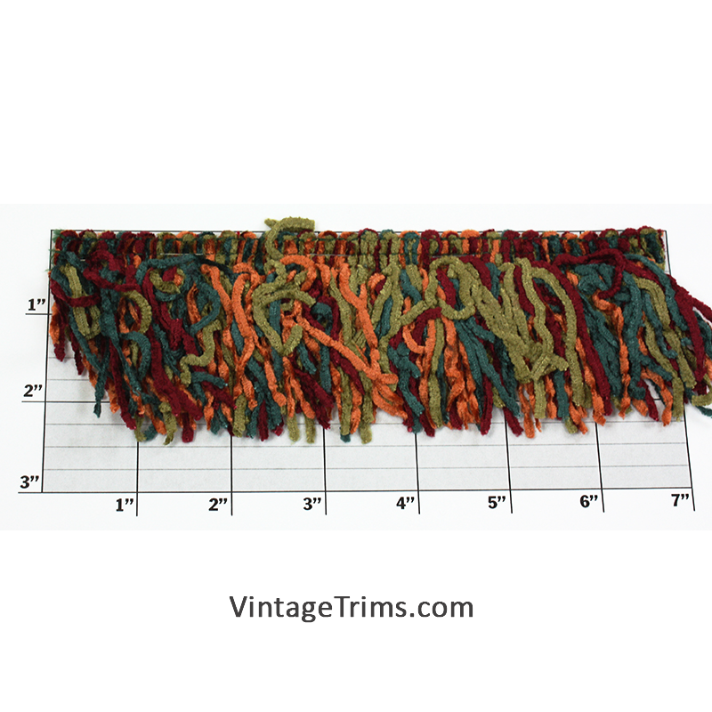 Versaille Multicolor Rayon Chenille Fringe 2-1/2" (Per Yard) 13 Colors