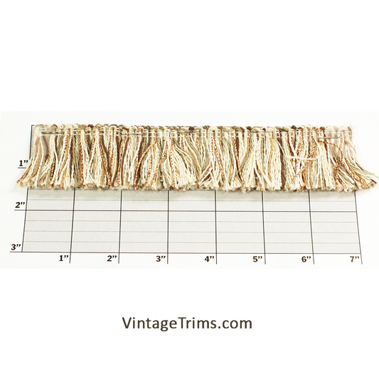 Brush Fringe 1-1/2" (Per Yard) Tan Multi