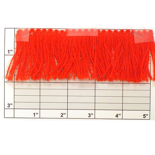 Acrylic Brush Fringe 2" (Per Yard) Tomato Red