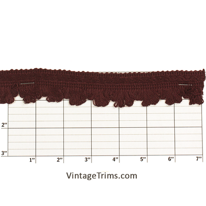 Loop Fringe w/ Decorative Top Band 1-1/4" - 9 Colors