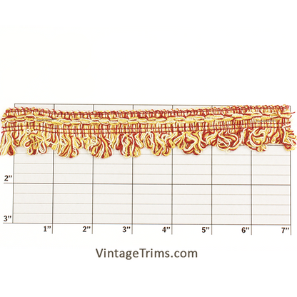 Loop Fringe w/ Decorative Top Band 1-1/4" - 9 Colors