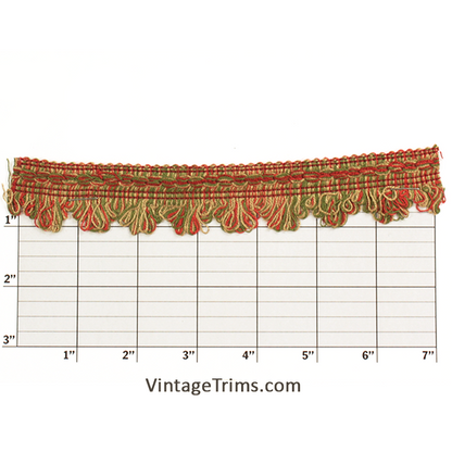 Loop Fringe w/ Decorative Top Band 1-1/4" - 9 Colors