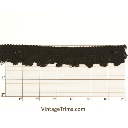Loop Fringe w/ Decorative Top Band 1-1/4" - 9 Colors