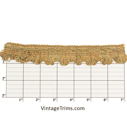 Loop Fringe w/ Decorative Top Band 1-1/4" - 9 Colors