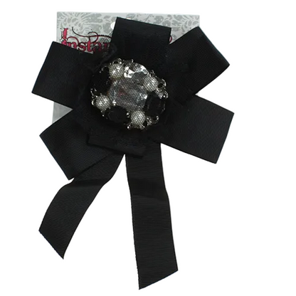 Jeweled Black Bow 5"
