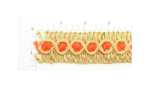 Hemp Braid Fabric Trim with Orange Center, 72 Yards (1 Roll)