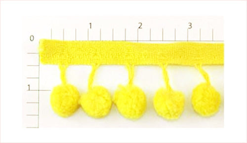 Yellow Ball Fringe Fabric Trim, 72 Yard Roll