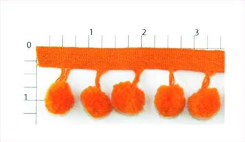 Orange Ball Fringe Fabric Trim, 72 Yard Roll