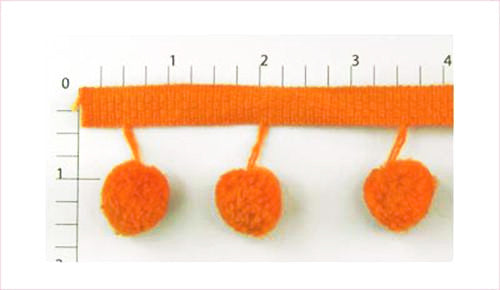 Orange Ball Fringe Fabric Trim, 144 Yard Roll
