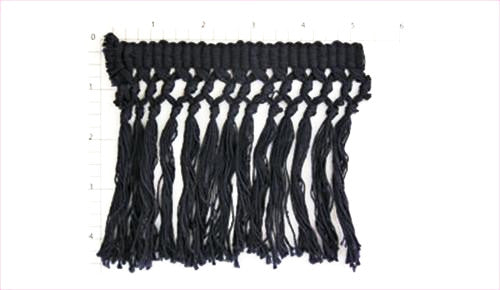 Wide Navy Fringe Fabric Trim