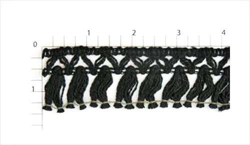 Black Tassel Fringe Fabric Trim