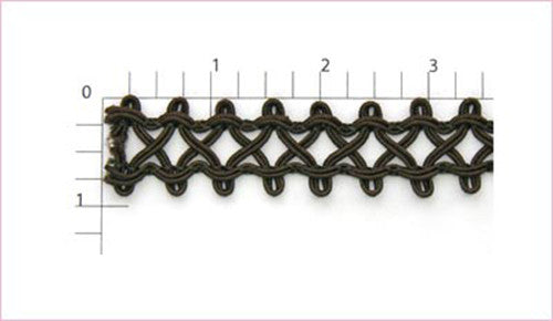 Brown Criss-Cross Braid Fabric Trim