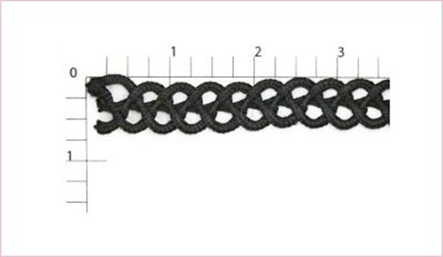 Black Rayon Loop Braid Fabric Trim