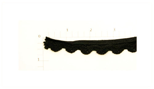 Black Ric Rac Braid Fabric Trim