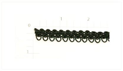 Black Loop Braid Fabric Trim