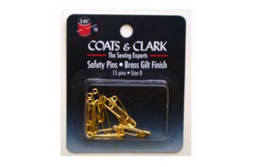 Brass Safety Pins (Box of 12)