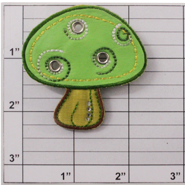 Mushroom Pin Back Brooch